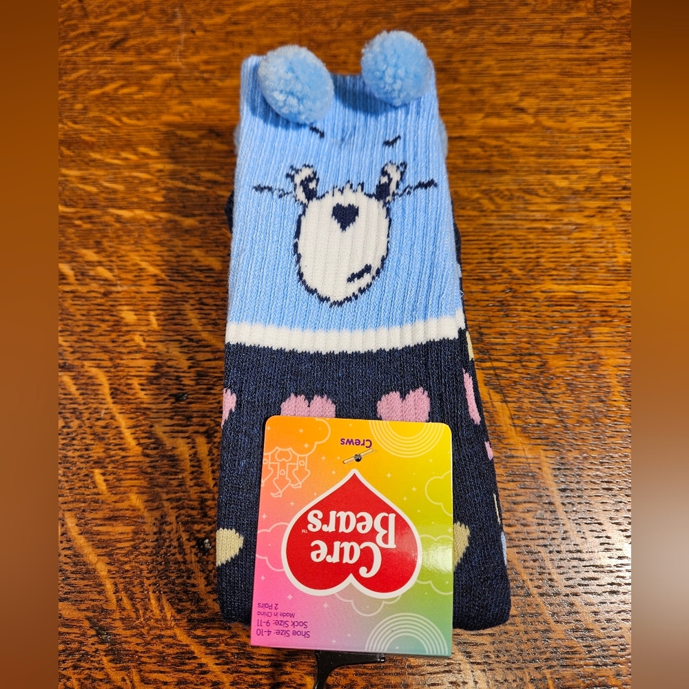 Care Bears Grumpy Pom Socks Set Of 2 NWT